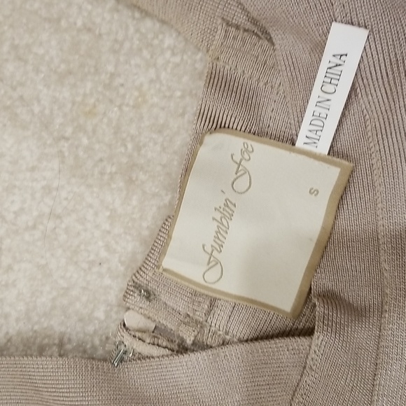 Fumblin Foe black and beige bodycon dress small size - Picture 6 of 8